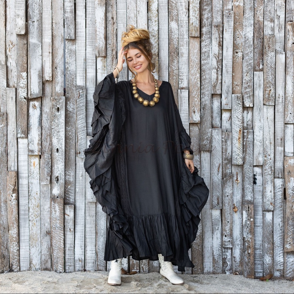 Wild Heart Boho Dress Festival Beach Abaya Engagement Maxi Kaftan One Plus size